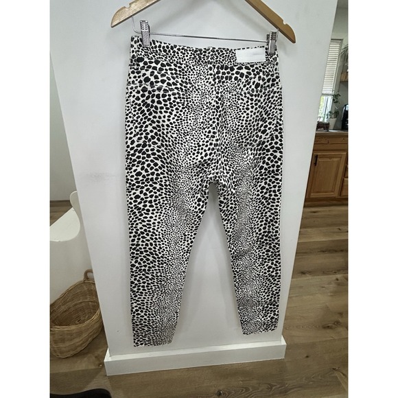 Re/Done Jeans Womens 27 Rise Ankle Crop Denim animal Print , White/black Color - Picture 10 of 11